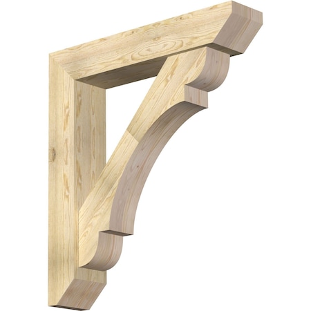 Ekena Millwork Olympic Slat Rough Sawn Bracket w/ Offset Brace, Douglas Fir, 8"W x 40"D x 44"H BKT0806X40X44OLY06RDF